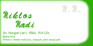 miklos madi business card