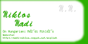 miklos madi business card
